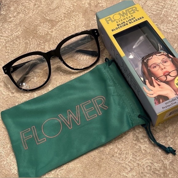 NWT Flower By Drew Barrymore Hazel Blue Light Blocking Glasses - Picture 2 of 8